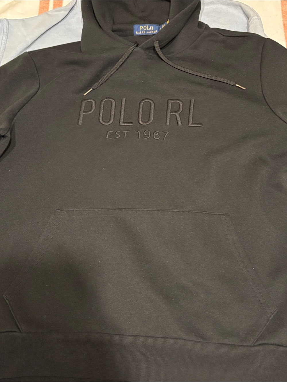 Polo by Ralph Lauren Black Embroidered POLO RL Pullover Hoodie